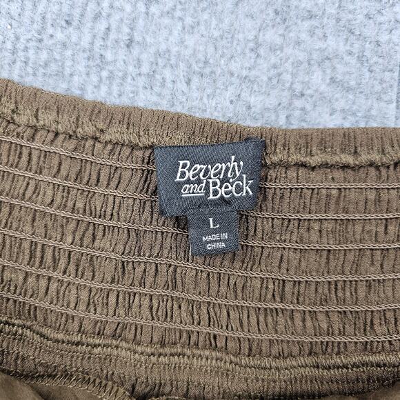 Beverly and Beck Halter Top Womens Large Y2K Brown Boho Festival Western Preppy - Picture 2 of 6